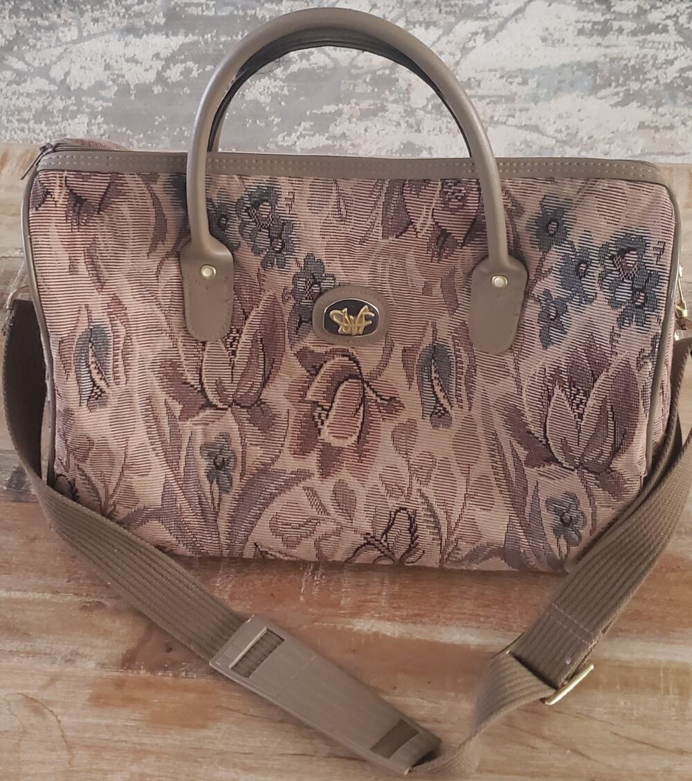 Diane Von Furstenberg DVF Vintage Tapestry Floral Travel Weekender Bag Duffle